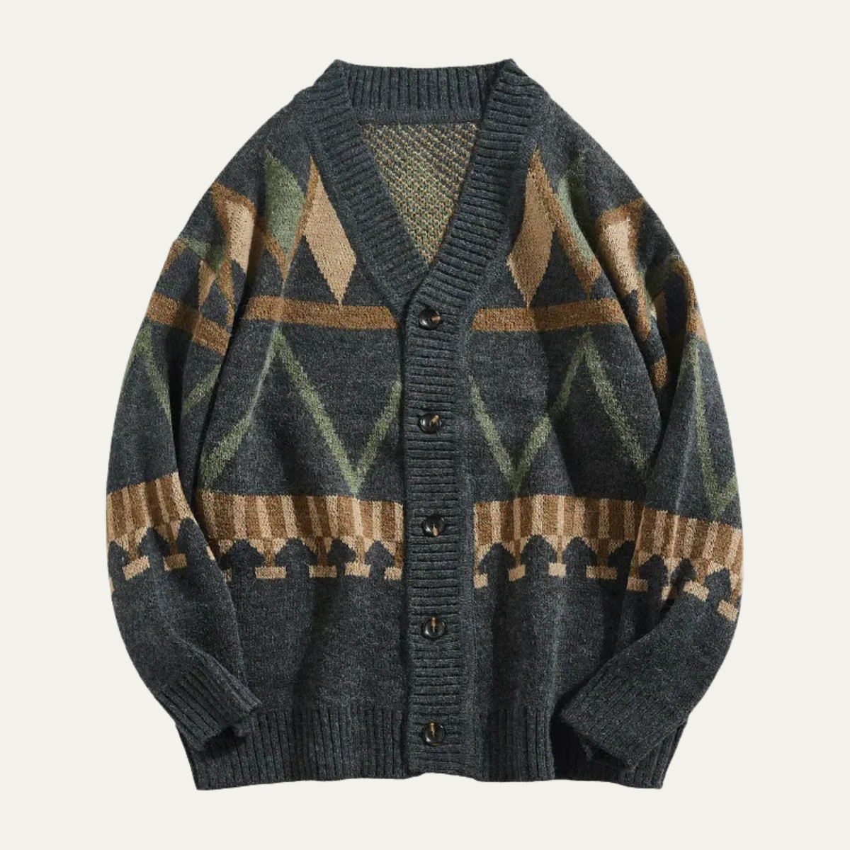 Men’s Patterned Knit Button Cardigan