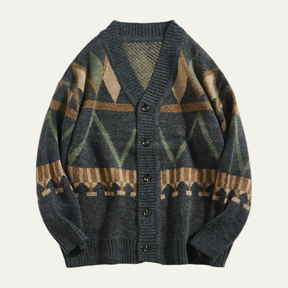 Men’s Patterned Knit Button Cardigan