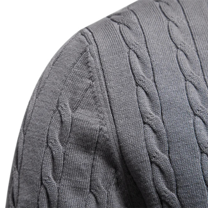 The Derby Men’s Casual Embroidered Crew Neck Cable Knit Jumper