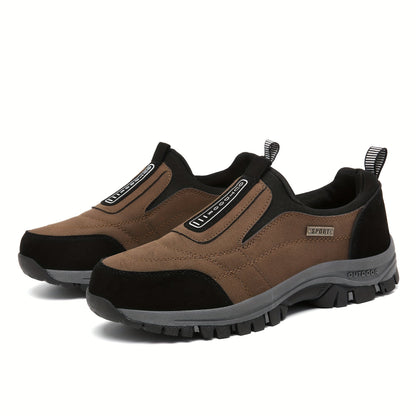Men’s Slip-On Hiking Shoes – Lightweight Outdoor Walking Shoes with Cushioned Sole