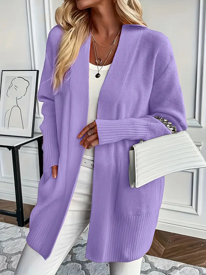 Women's knitted sweater with a round neckline and relaxed fit