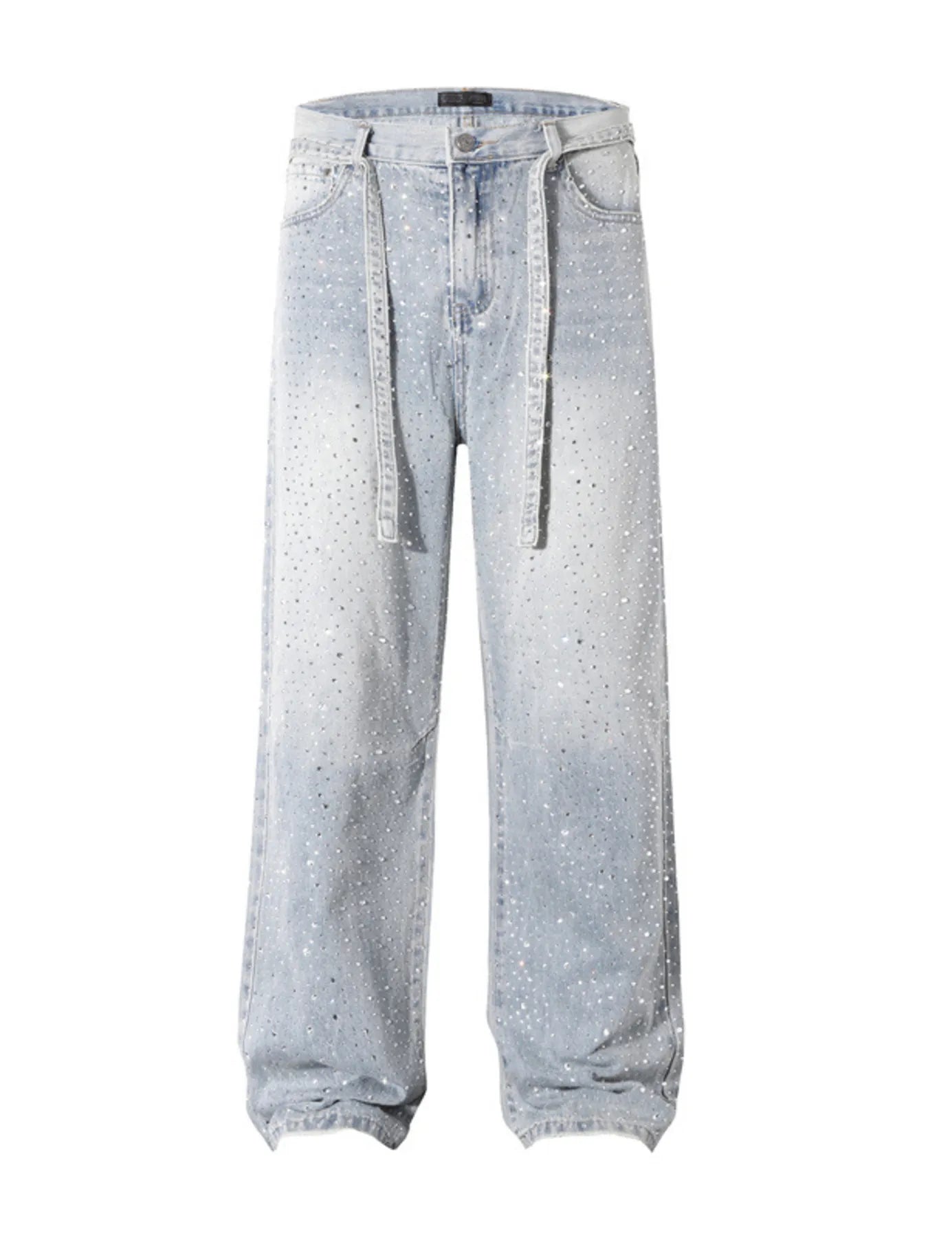 Sparkly High Waist Wide Leg Jeans - BritishElegance