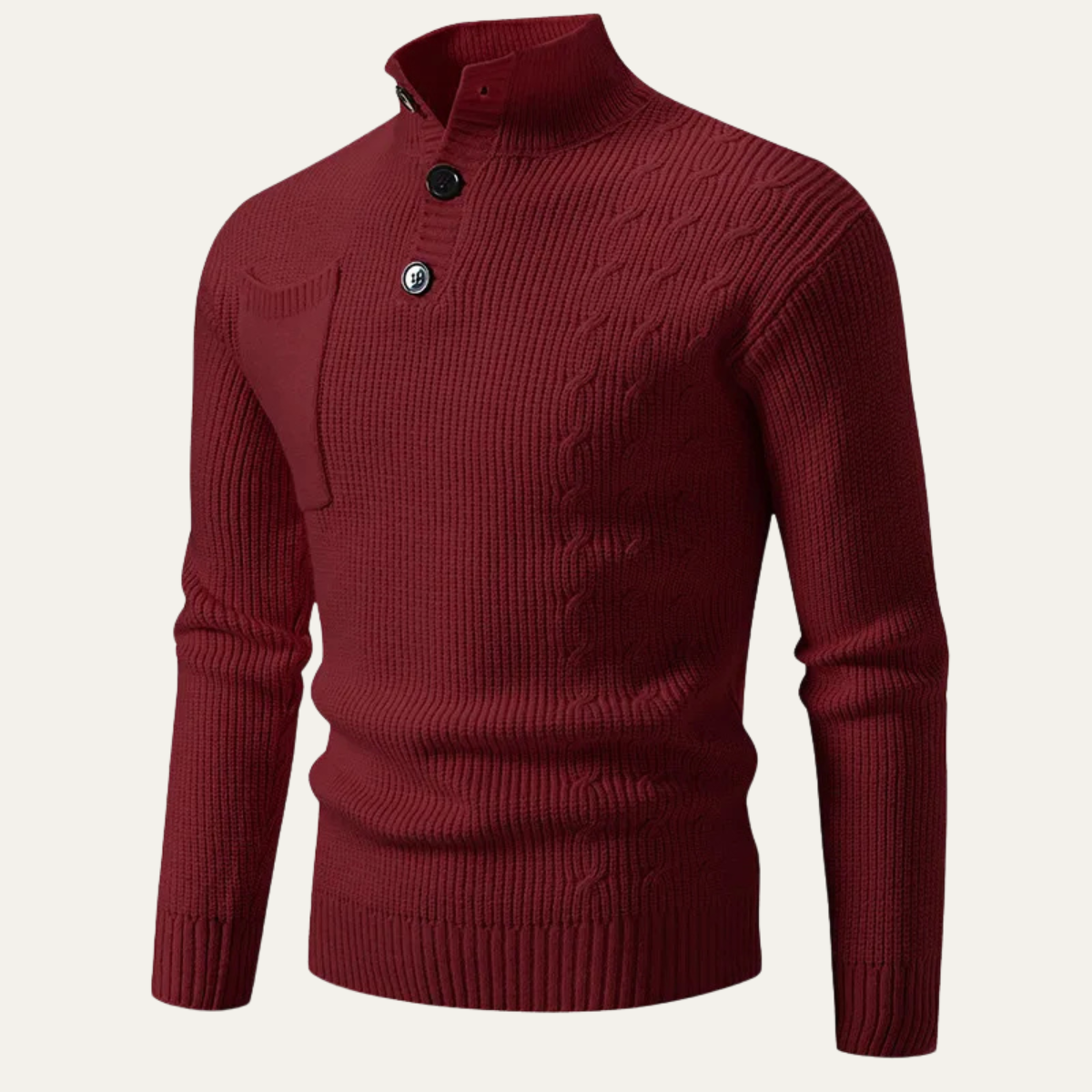 The Capo Vaticano Elegant Stand Collar Winter Button Knit Jumper