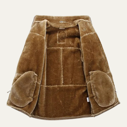 The Castelrotto Men’s Warm Winter Shearling Lined Suede Leather Jacket