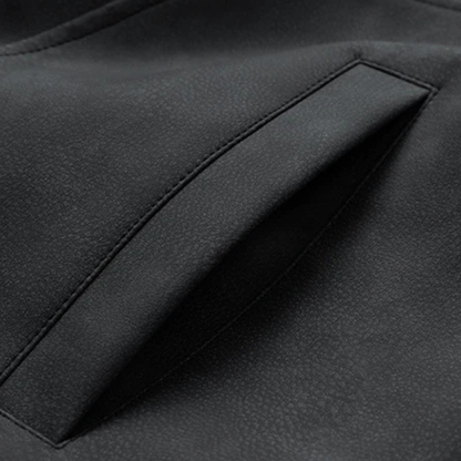 The Soriano Men's Leather Bomber Jacket with Collar