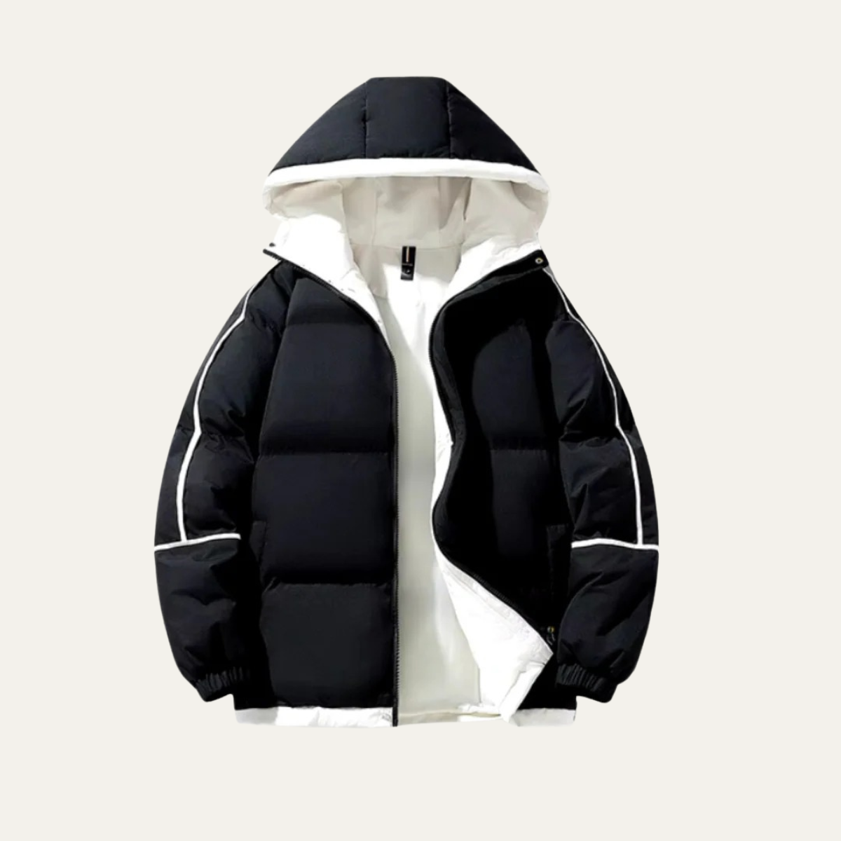 Men’s Reversible Hooded Wide Baffle Puffer Jacket