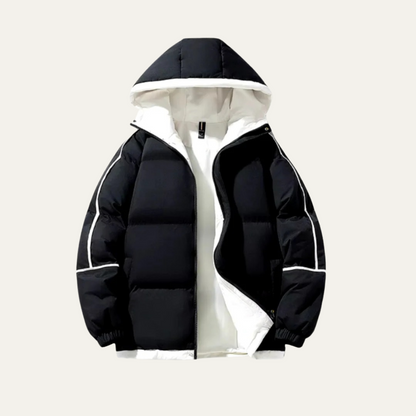Men’s Reversible Hooded Wide Baffle Puffer Jacket