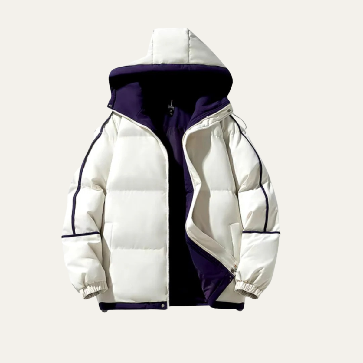 Men’s Reversible Hooded Wide Baffle Puffer Jacket