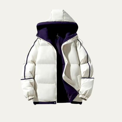 Men’s Reversible Hooded Wide Baffle Puffer Jacket