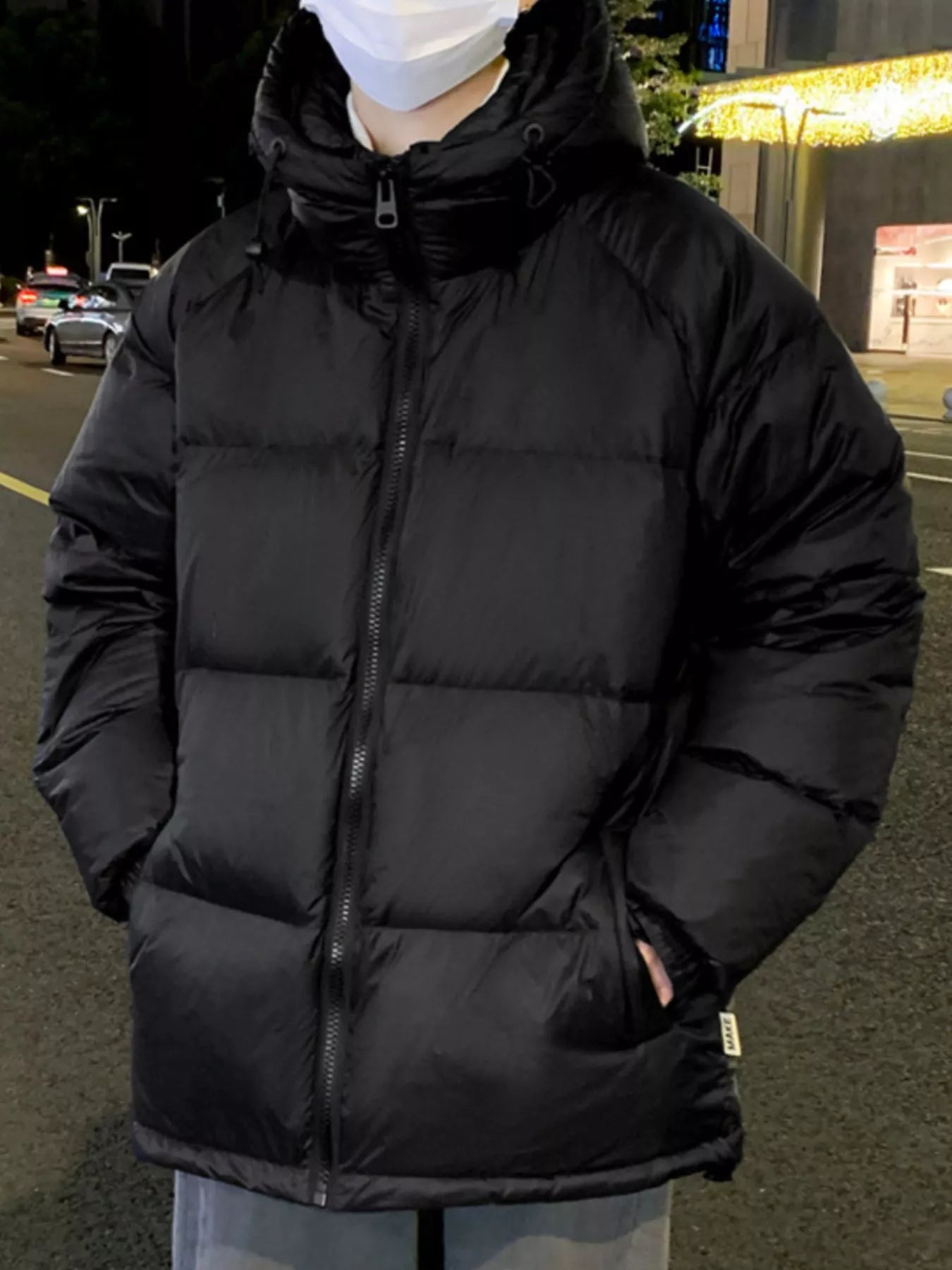 Large Mens Insulated Hooded Puffer Coat - BritishElegance
