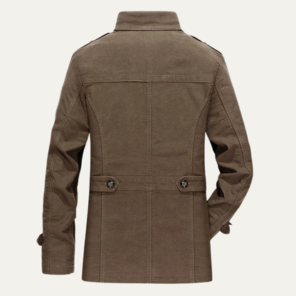 Men’s Mid Length Field Coat with Plaid Lining