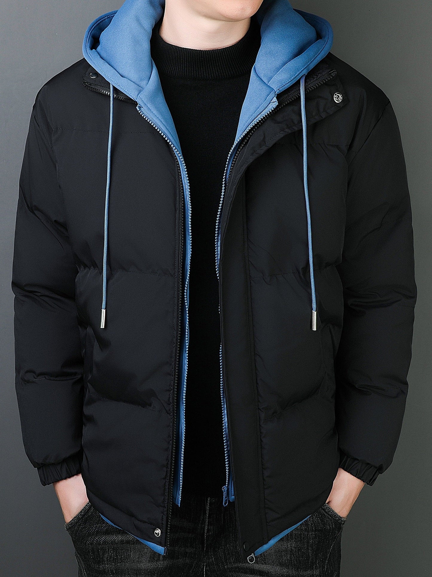 Warm Water Resistant Hooded Puffer Jacket for Men - BritishElegance