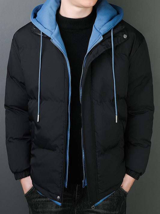 Warm Water Resistant Hooded Puffer Jacket for Men - BritishElegance