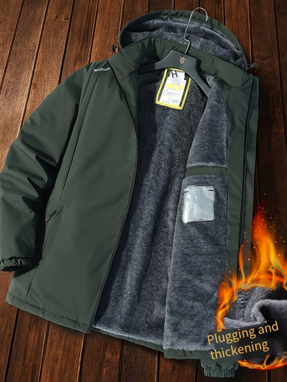 Cozy Thick Fleece Puffer Mens Winter Coat