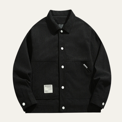 The Barbaresco Men's Corduroy Button Up Coat with Lapel Collar