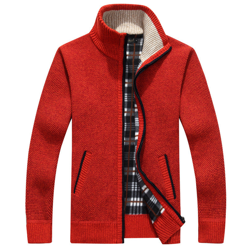 Warm Men's Zip Up Sweater Jacket