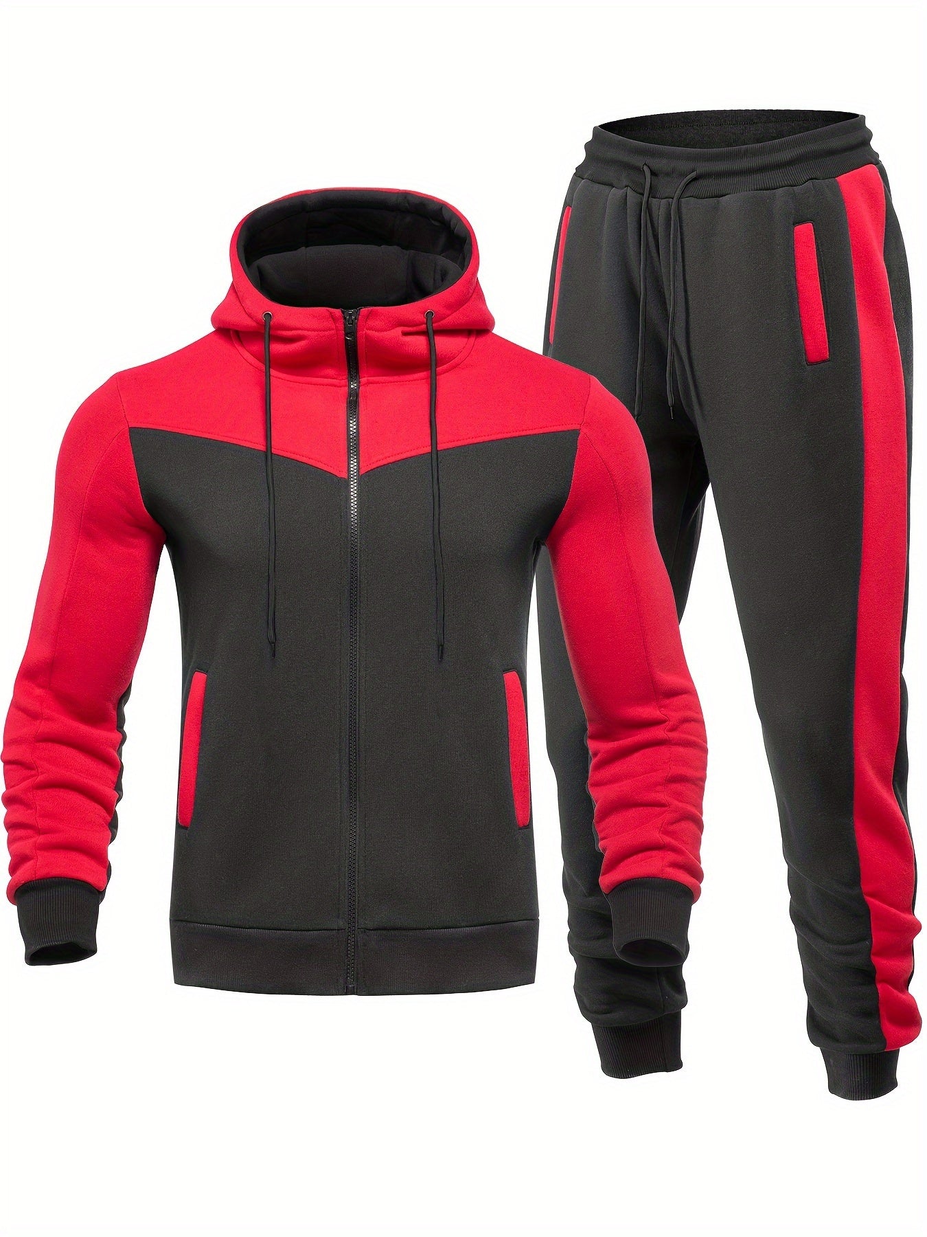 Relaxed Fit Mens Sport Tracksuit with Jacket and Trousers