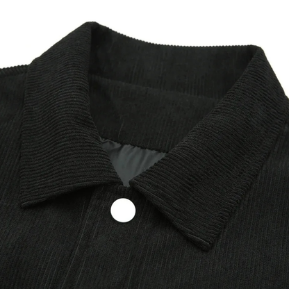 The Barbaresco Men's Corduroy Button Up Coat with Lapel Collar