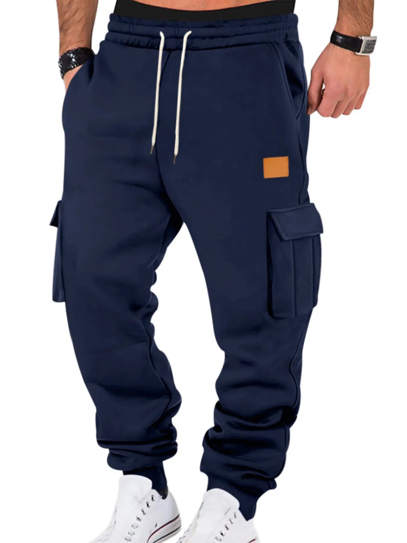 Men's Relaxed Fit Elastic Waist Cargo Joggers Plus Size