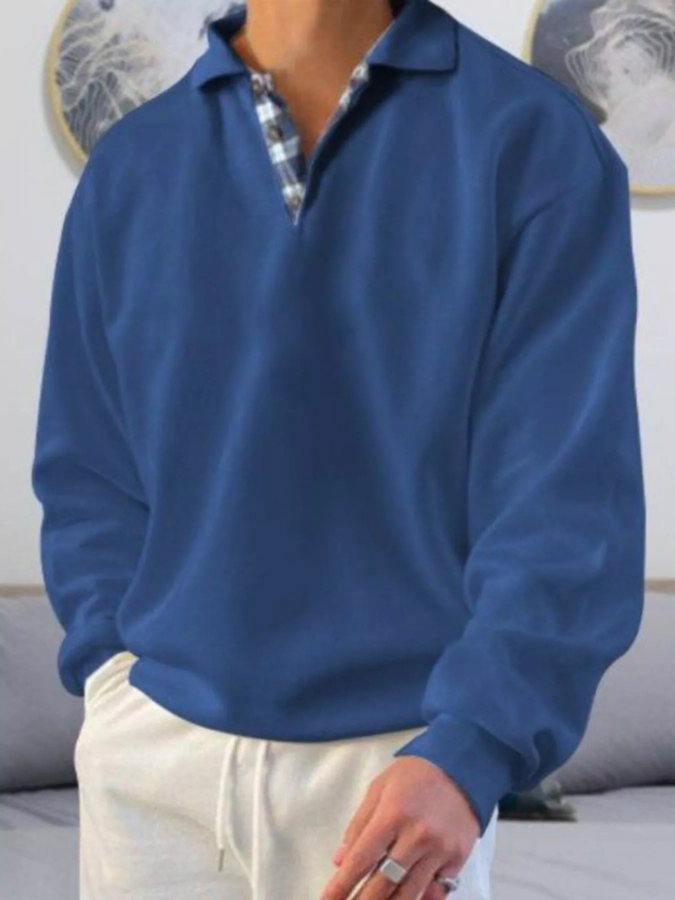 Big Size Mens Classic Long Sleeve Polo Shirt