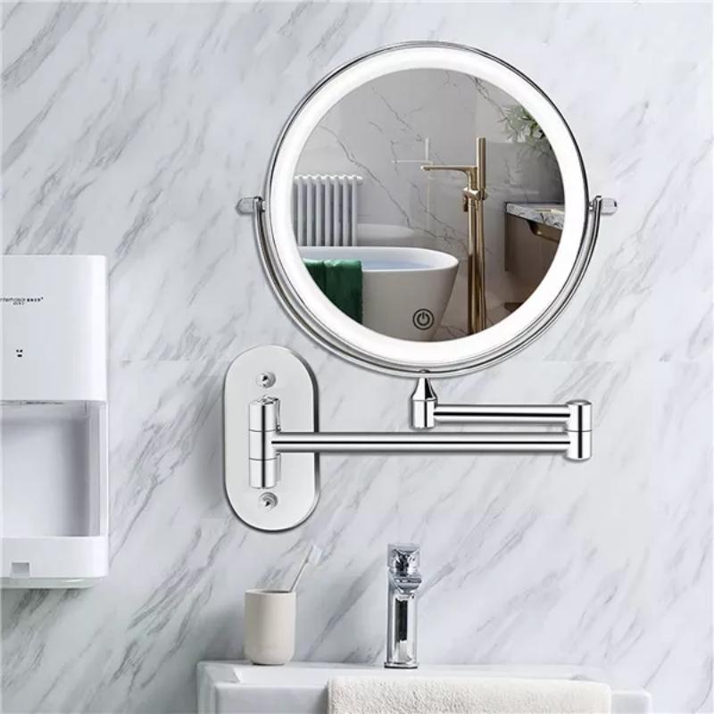 Bright Chrome LED Makeup Mirror Portable Rechargeable - BritishElegance