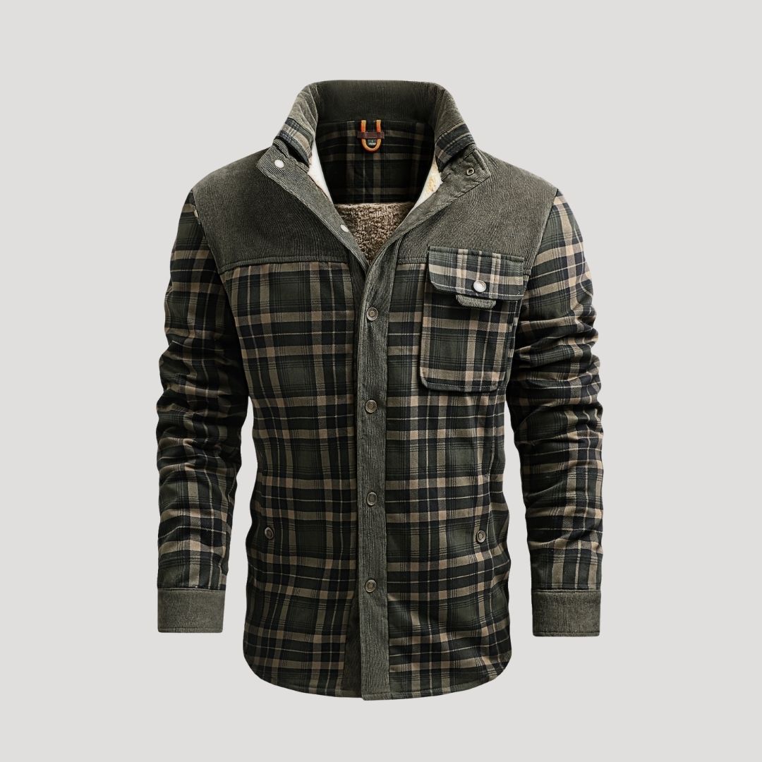 Warm Insulated Plaid Snow Jacket - BritishElegance