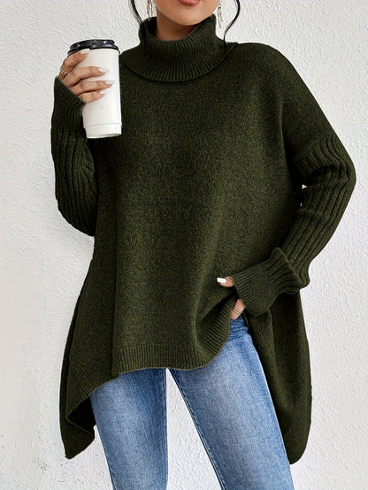 Women's Fashionable Off Centre Turtleneck Sweater