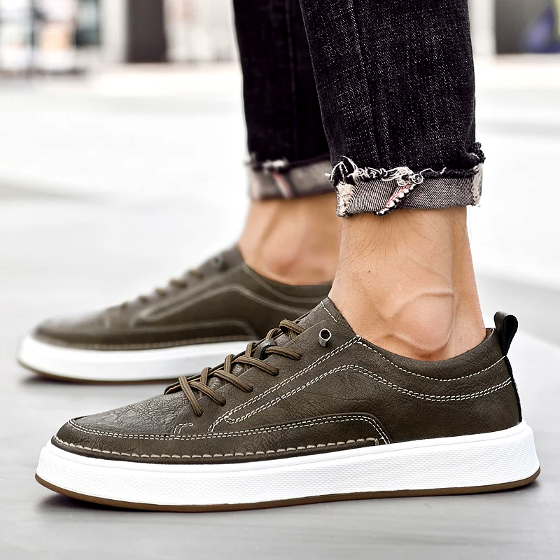 Classic Leather Men's Sneakers - BritishElegance
