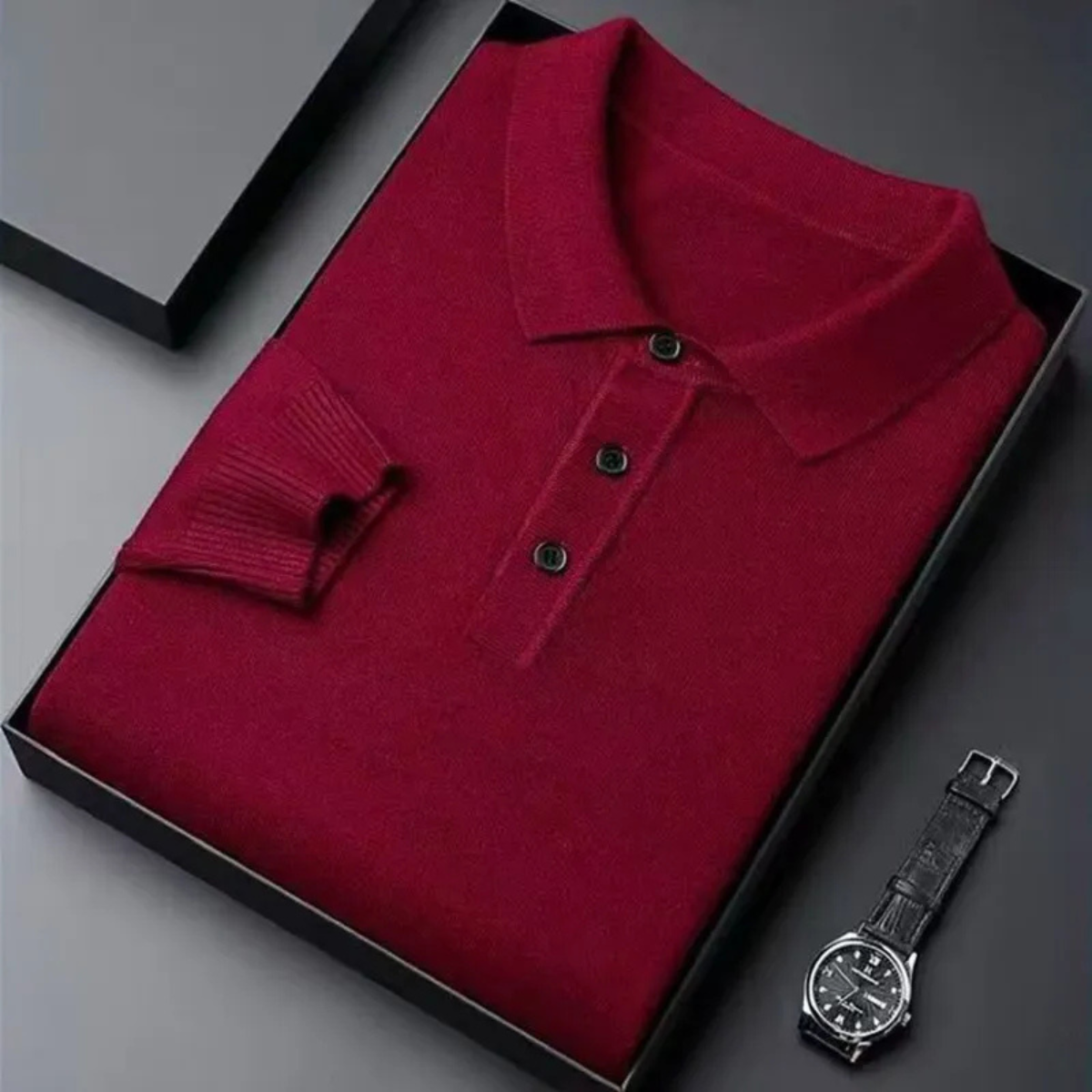 The Dordogne Men’s Cashmere Wool Polo Winter Jumper