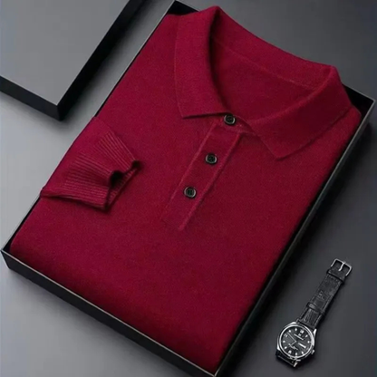 The Dordogne Men’s Cashmere Wool Polo Winter Jumper