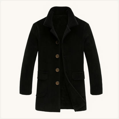 The Dundee Men’s Vintage Corduroy Trench Coat with Button Closure
