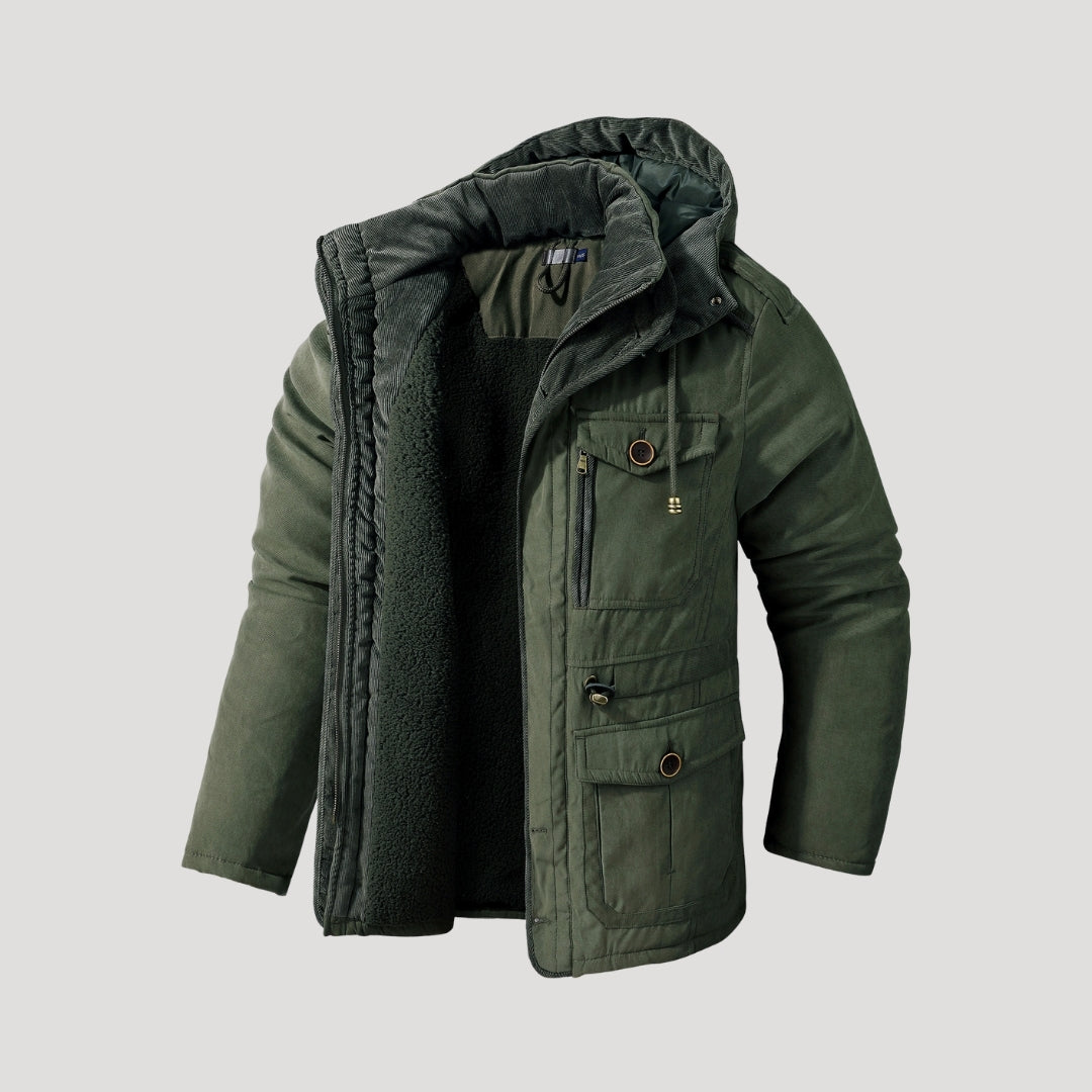 Warm Waterproof Men's Winter Coat with Fleece Lining