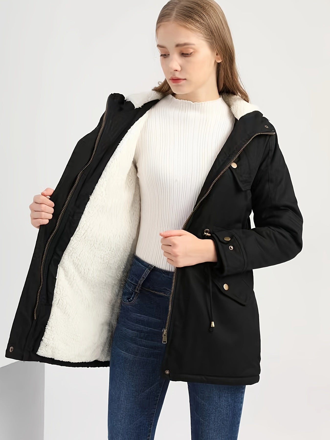 Cozy Fleece Jacket for Women Casual Everyday Wear - BritishElegance