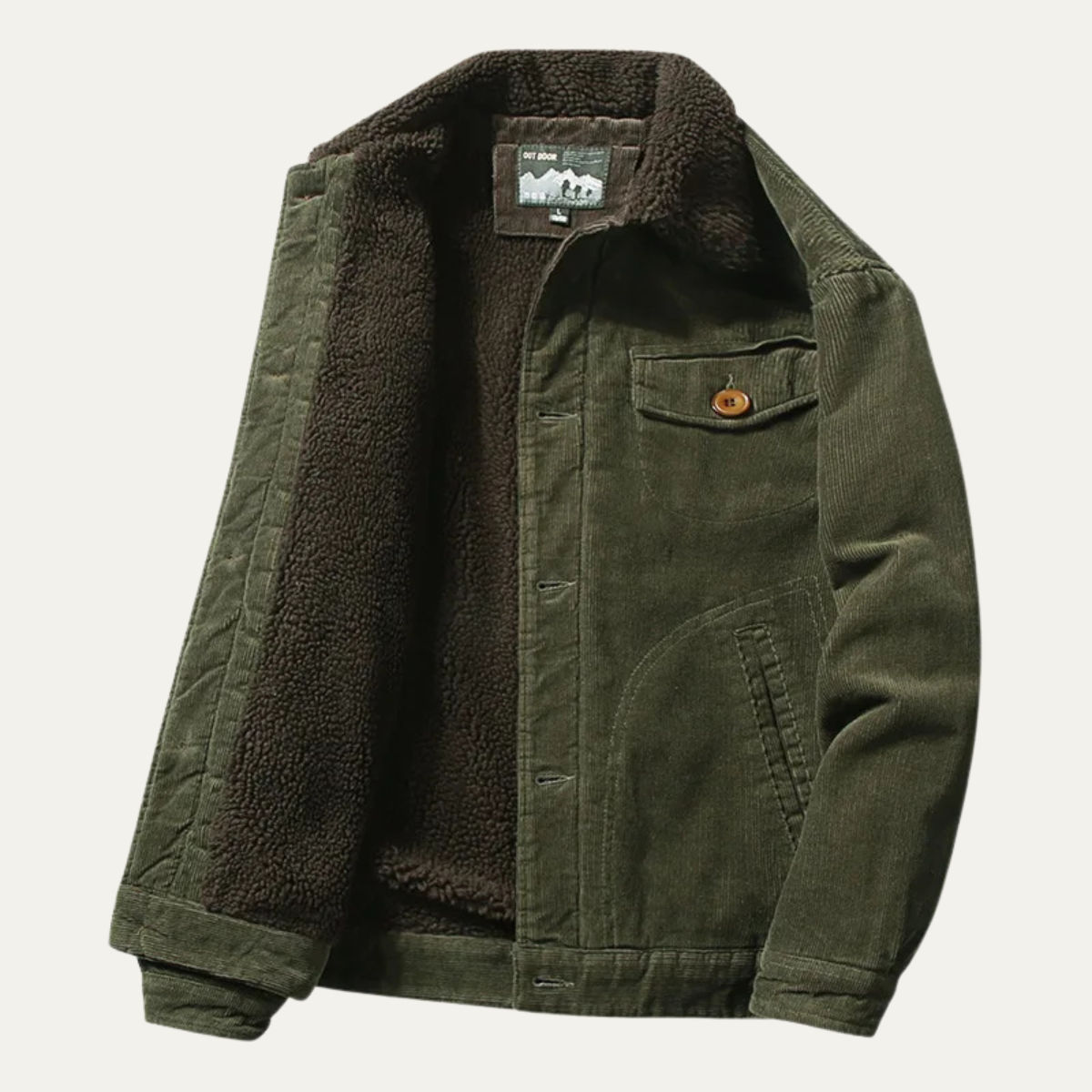 The Montefalco  Men’s Vintage Corduroy Winter Turn Down Collar Jacket