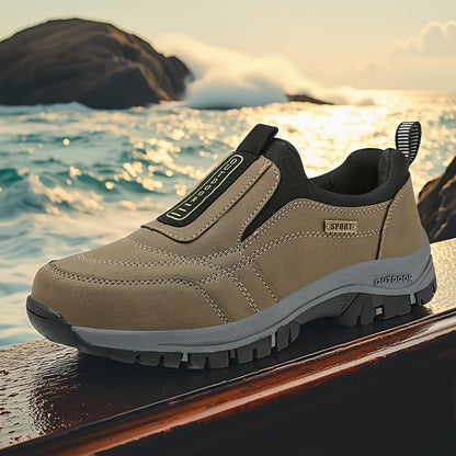 Men’s Slip-On Hiking Shoes – Lightweight Outdoor Walking Shoes with Cushioned Sole