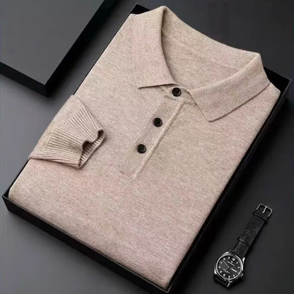 The Dordogne Men’s Cashmere Wool Polo Winter Jumper