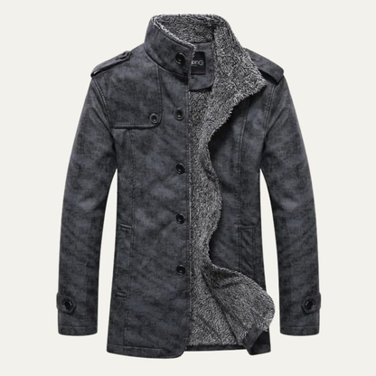 The Edinburgh Men’s Leather Warm Fleece Lined Winter Jacket – Warm Fleece-Lined Khaki Coat