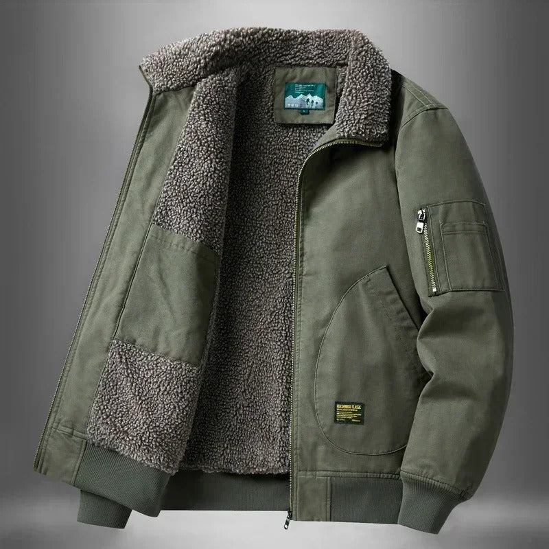 Warm Fleece Lined Leather Jacket