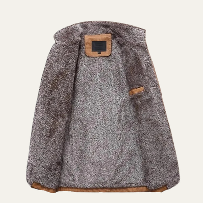 The Edinburgh Men’s Leather Warm Fleece Lined Winter Jacket – Warm Fleece-Lined Khaki Coat