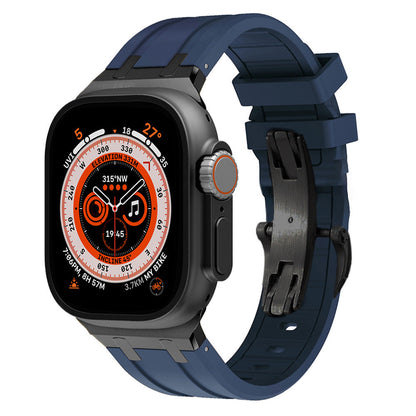 Durable Silicone Strap for Apple Watch with Metal Clamp