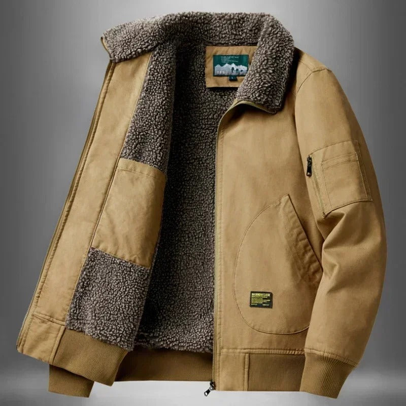 Warm Fleece Lined Leather Jacket