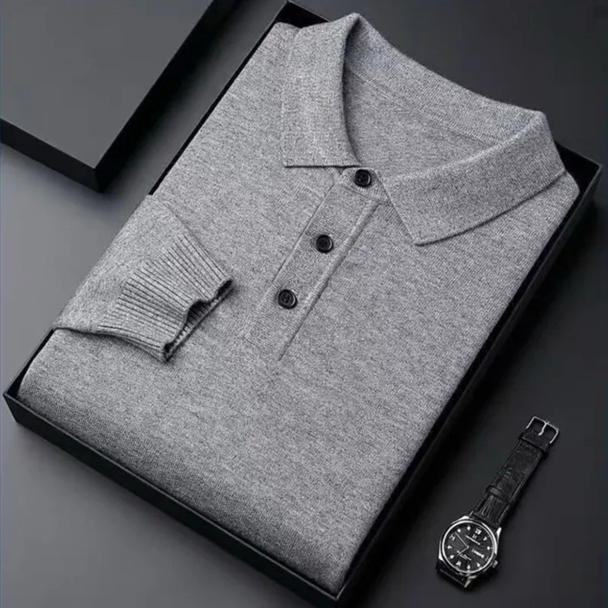 The Dordogne Men’s Cashmere Wool Polo Winter Jumper