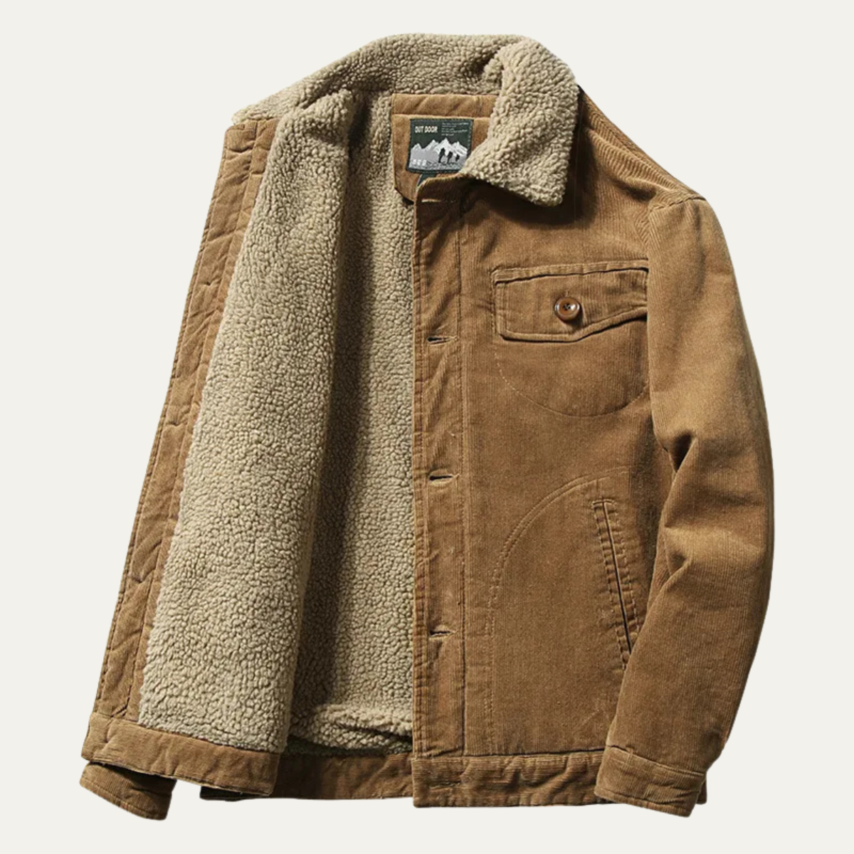 The Montefalco  Men’s Vintage Corduroy Winter Turn Down Collar Jacket