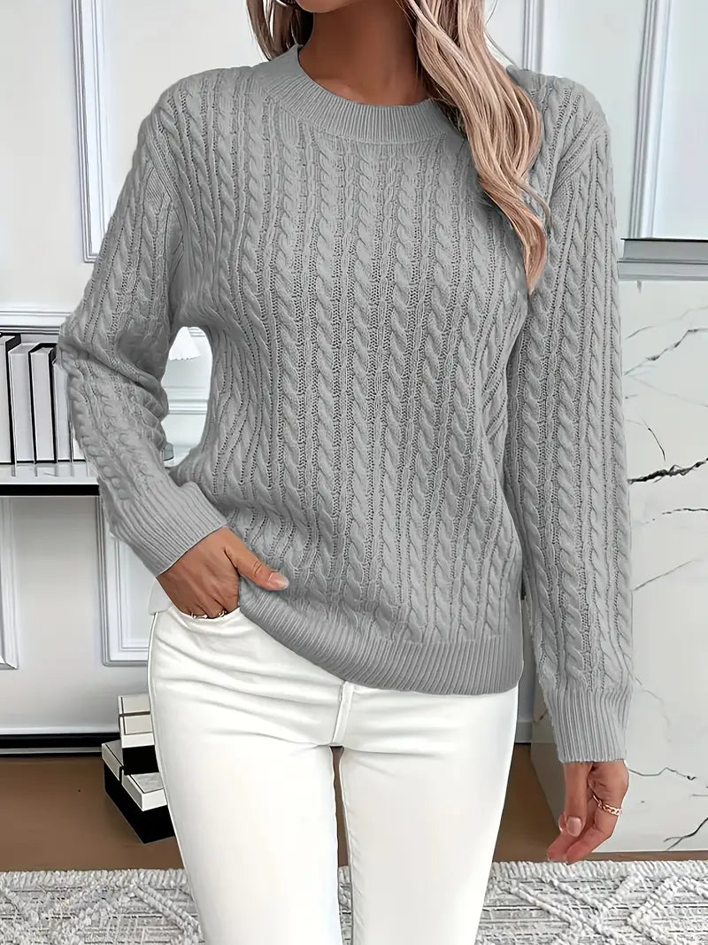 Cozy Women's Cable Knit Long Sweater