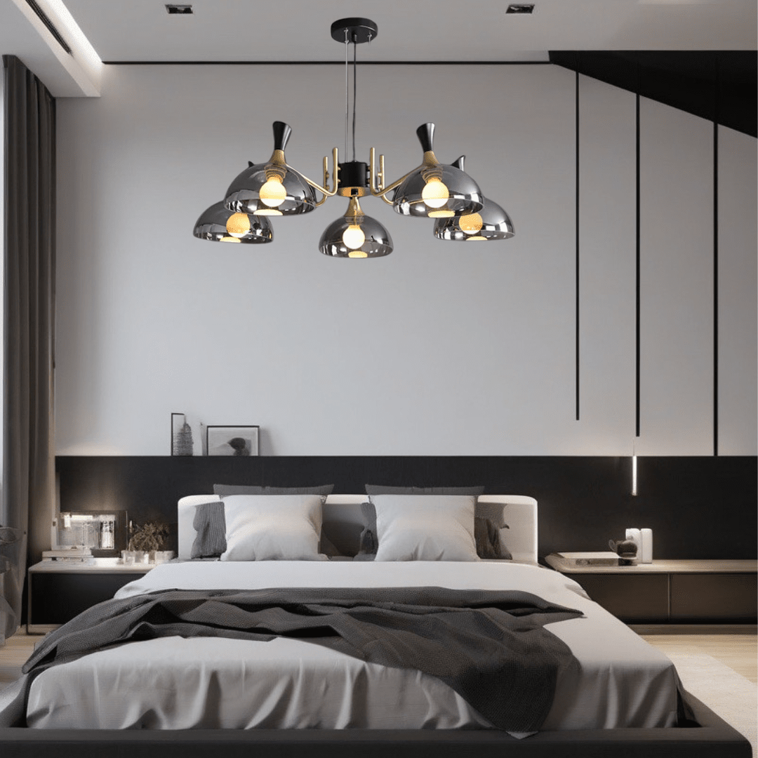 Elegant LED Crystal Chandelier in Black - BritishElegance