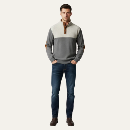 Men’s Color Block Button Placket Sweater