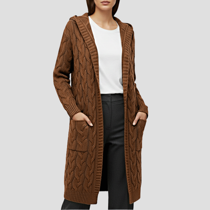 Cozy Cable Knit Open Front Cardigan
