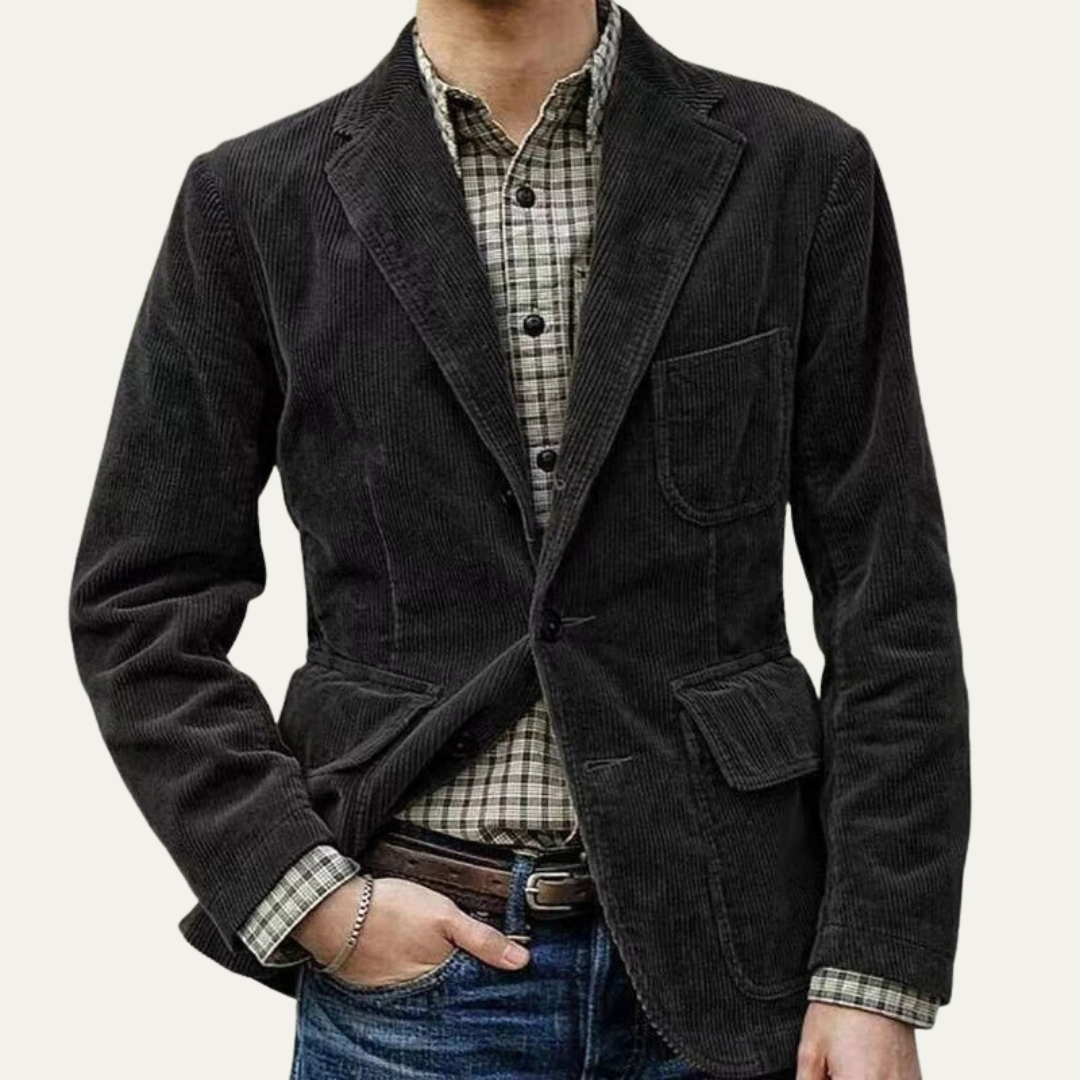 Men’s Tailored Corduroy Two Button Blazer