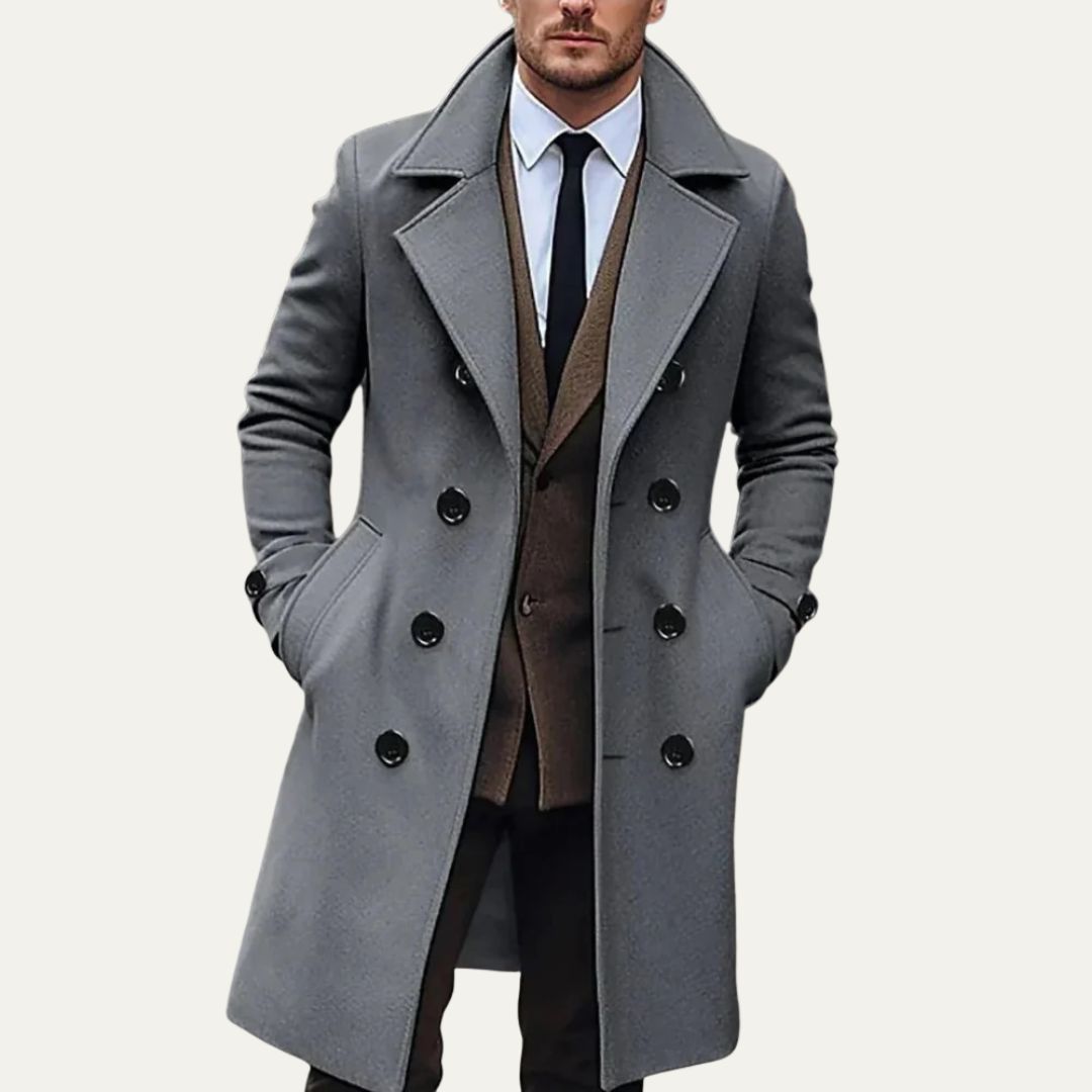 Men's Double-Breasted Mid-Length Peacoat