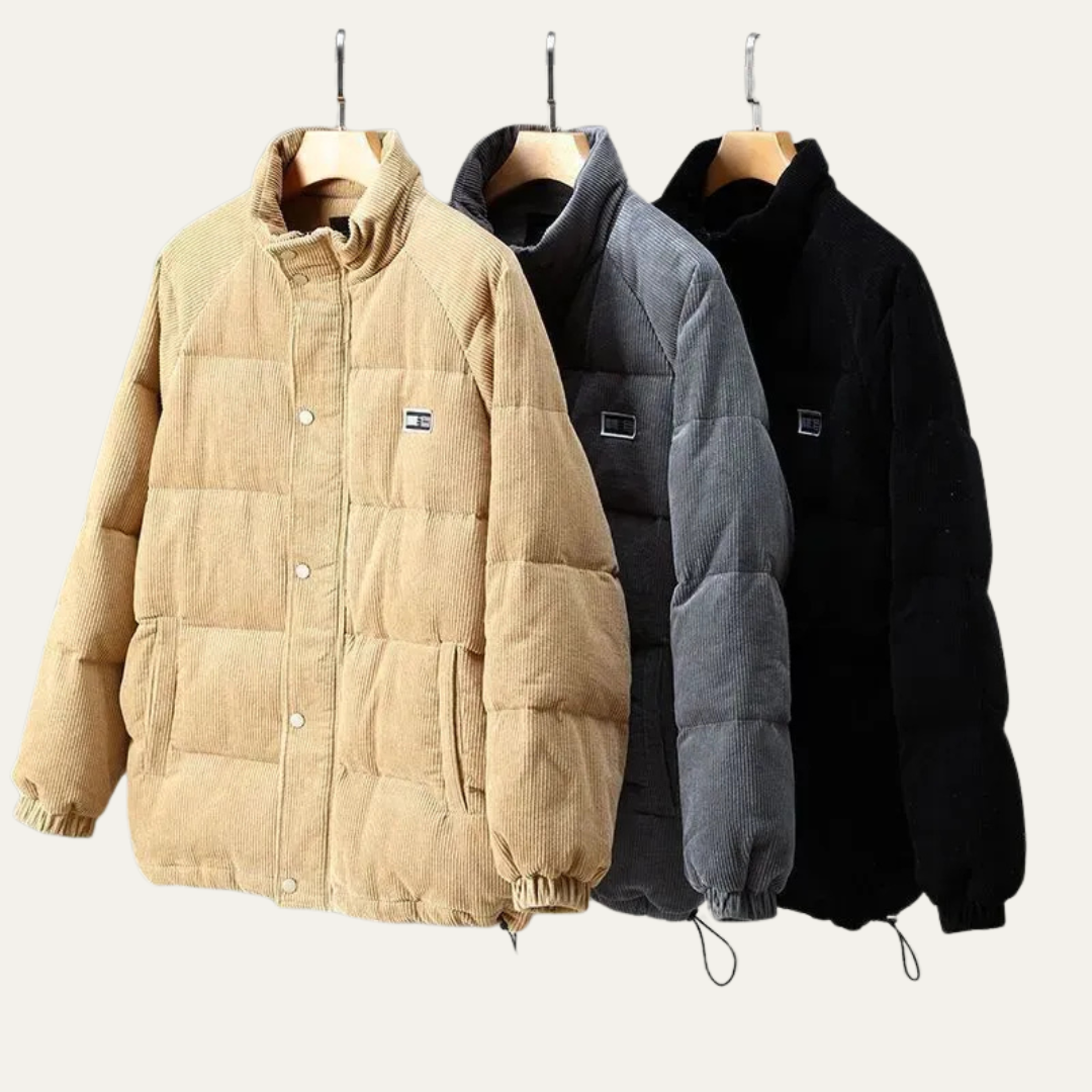Men’s Corduroy Quilted Padded Puffer Jacket